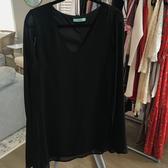 Black Mini Cape Dress - Picture 1 of 3